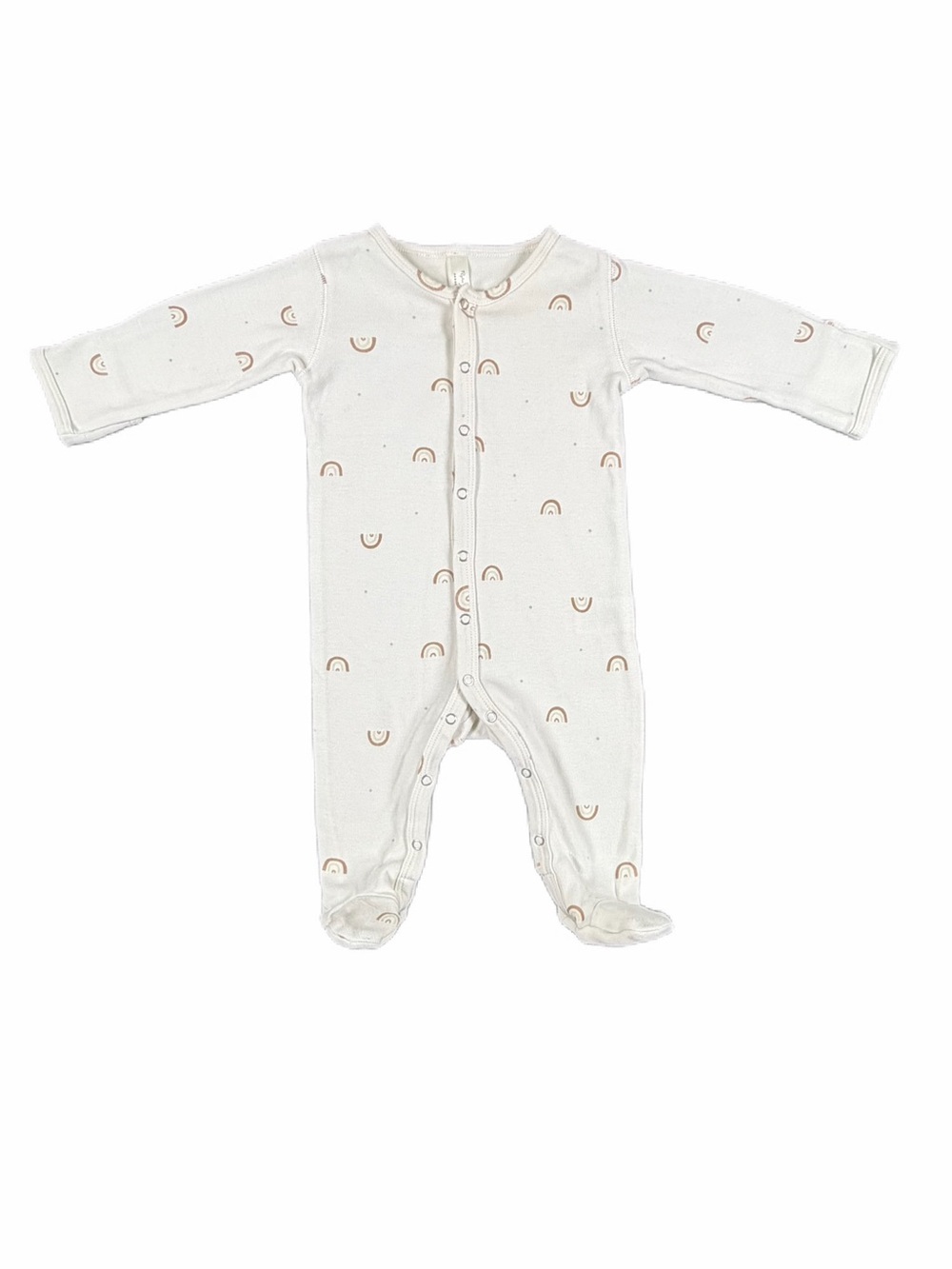 RYLEE + CRU x Parachute Neutral Rainbow Org Cotton Footie- 3-6M